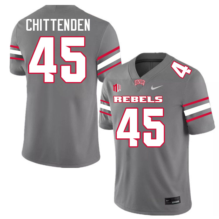 UNLV Rebels #45 Caden Chittenden College Football Jerseys,Uniforms-Grey